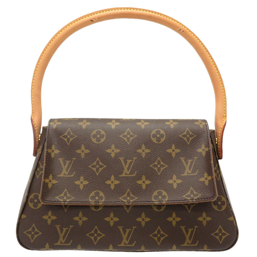 LOUIS VUITTON Handbag M51147 Monogram canvas Brown Monogram Mini Looping Women Used Authentic
