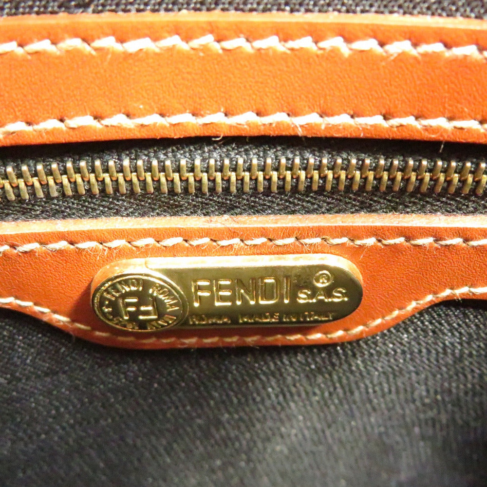 FENDI Handbag PVC Brown Pekan Women Used Authentic