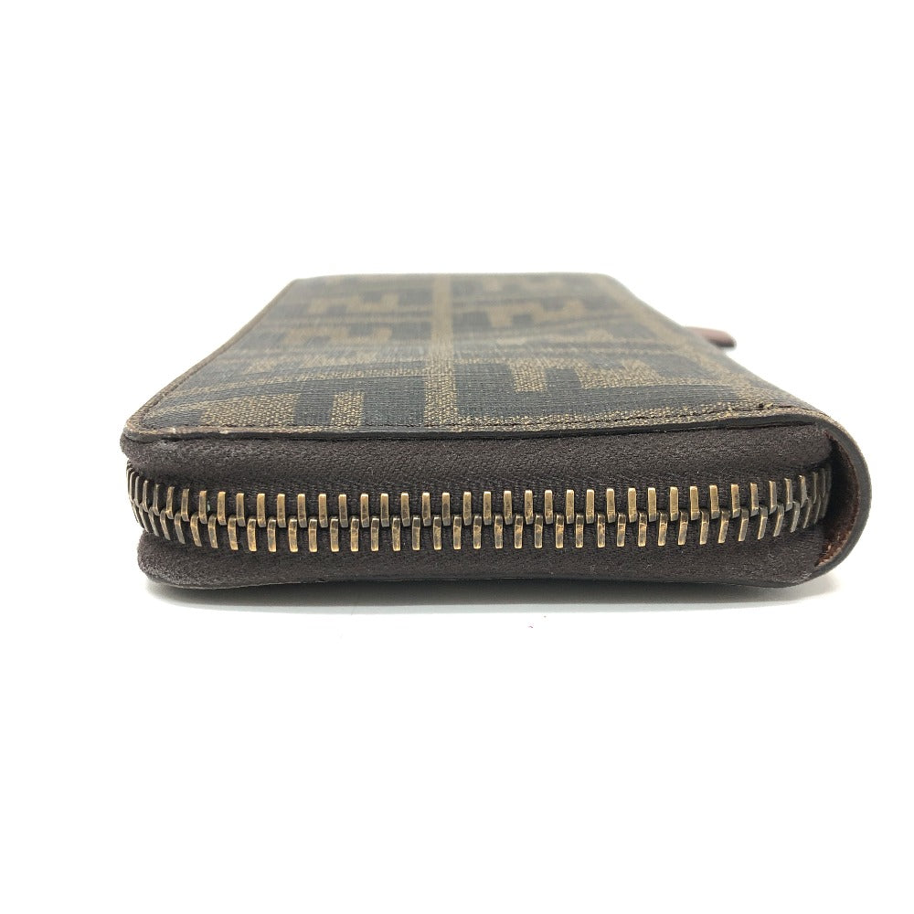 FENDI Long Wallet Purse 7M0174 PVC / Leather Brown Zucca