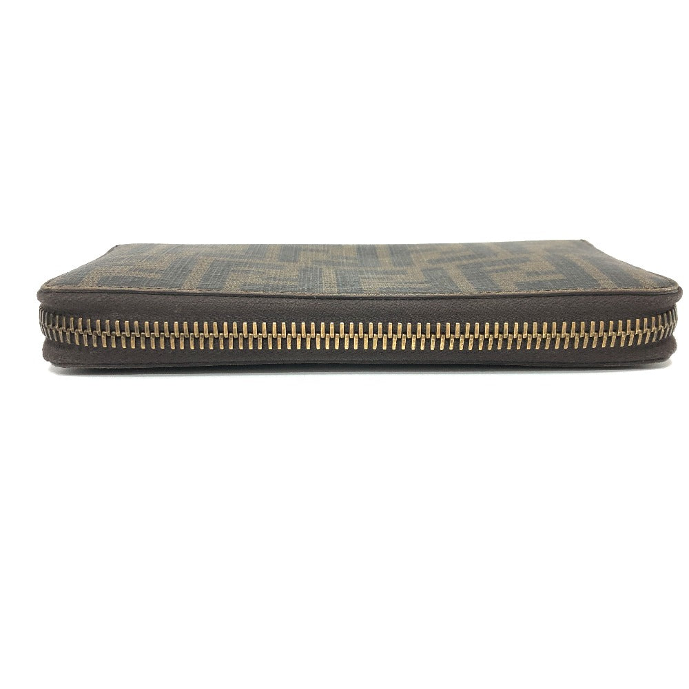 FENDI Long Wallet Purse 7M0174 PVC / Leather Brown Zucca mens Used Authentic