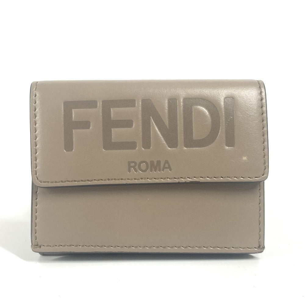 FENDI Trifold wallet 8M0395 leather Brown type logo