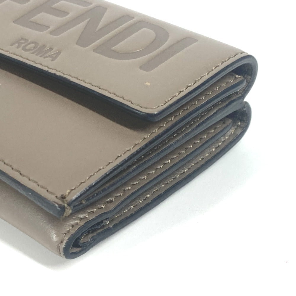 FENDI Trifold wallet 8M0395 leather Brown type logo