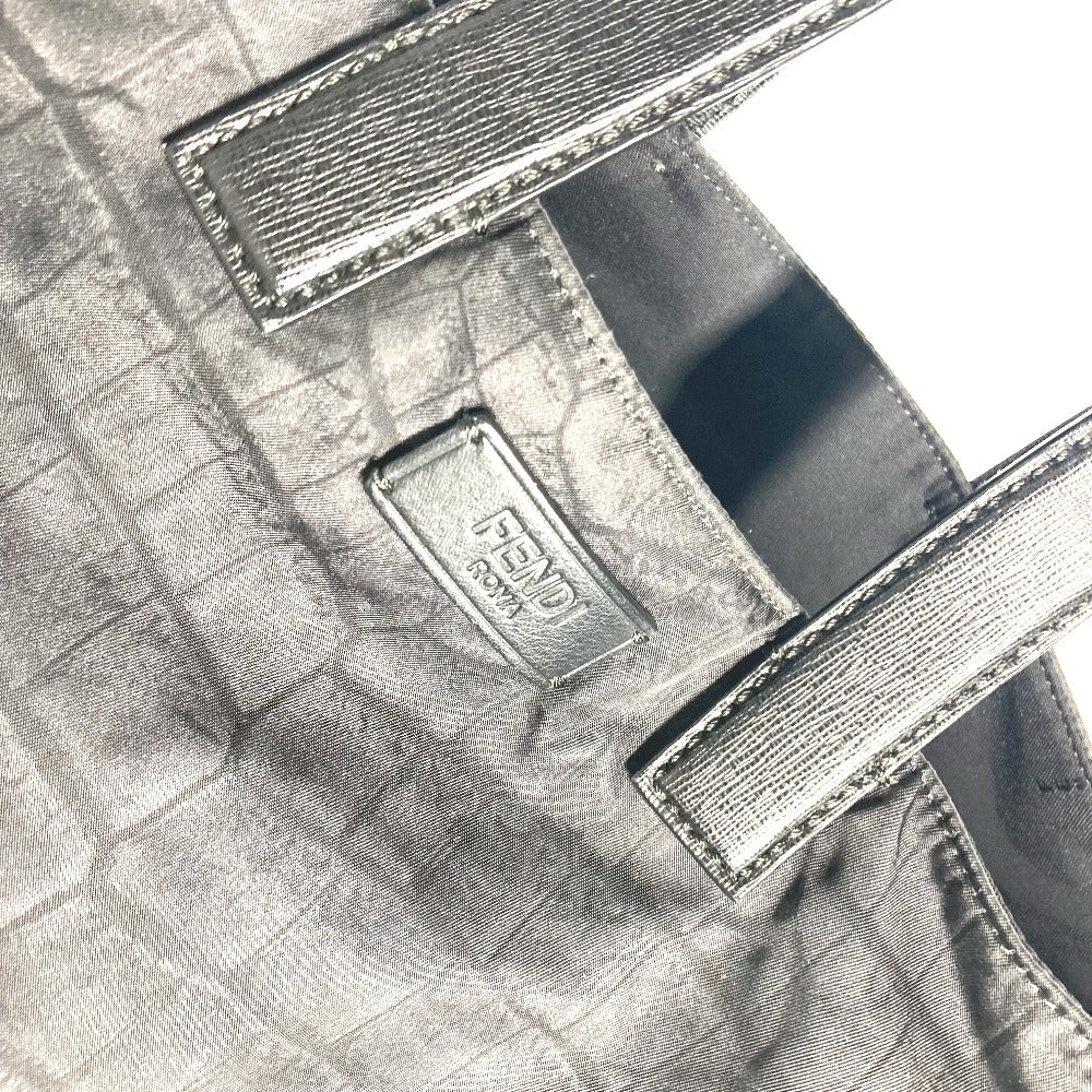 FENDI Tote Bag 7VA367 Nylon / leather black logo