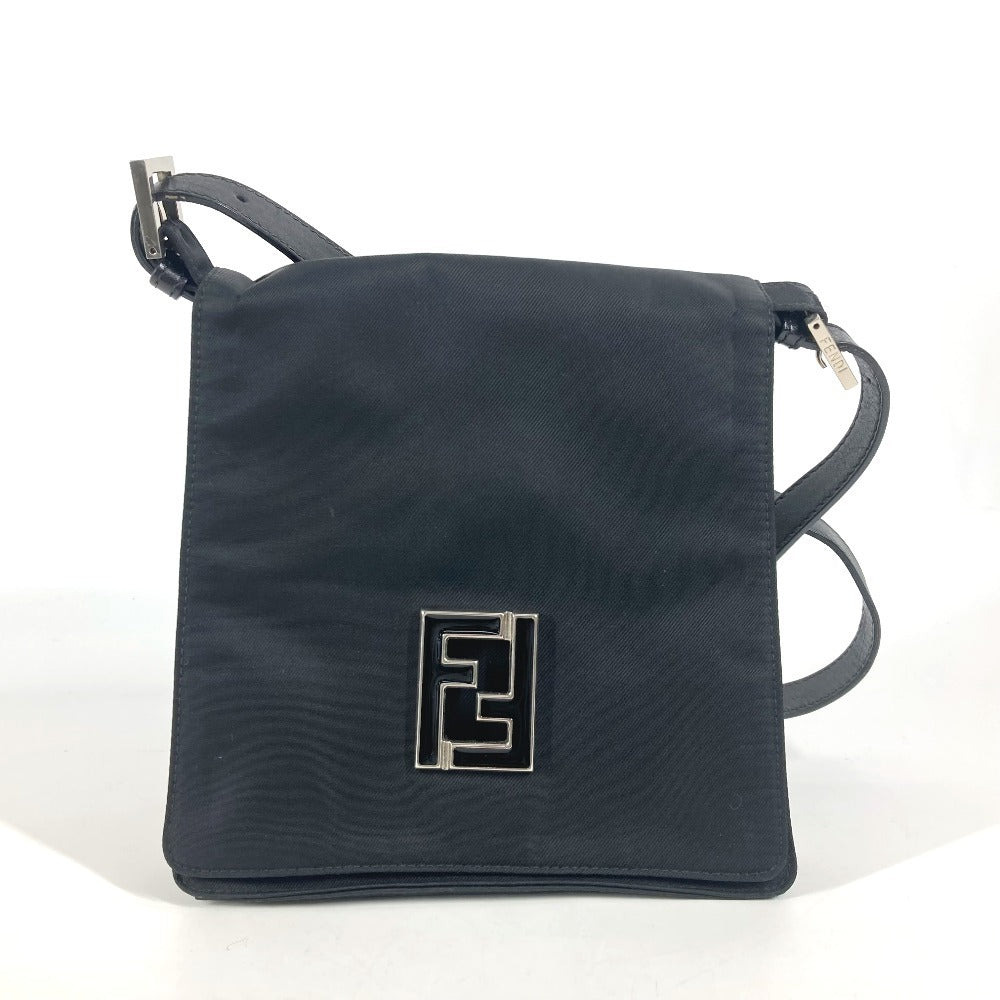 FENDI Shoulder Bag Nylon black FF logo