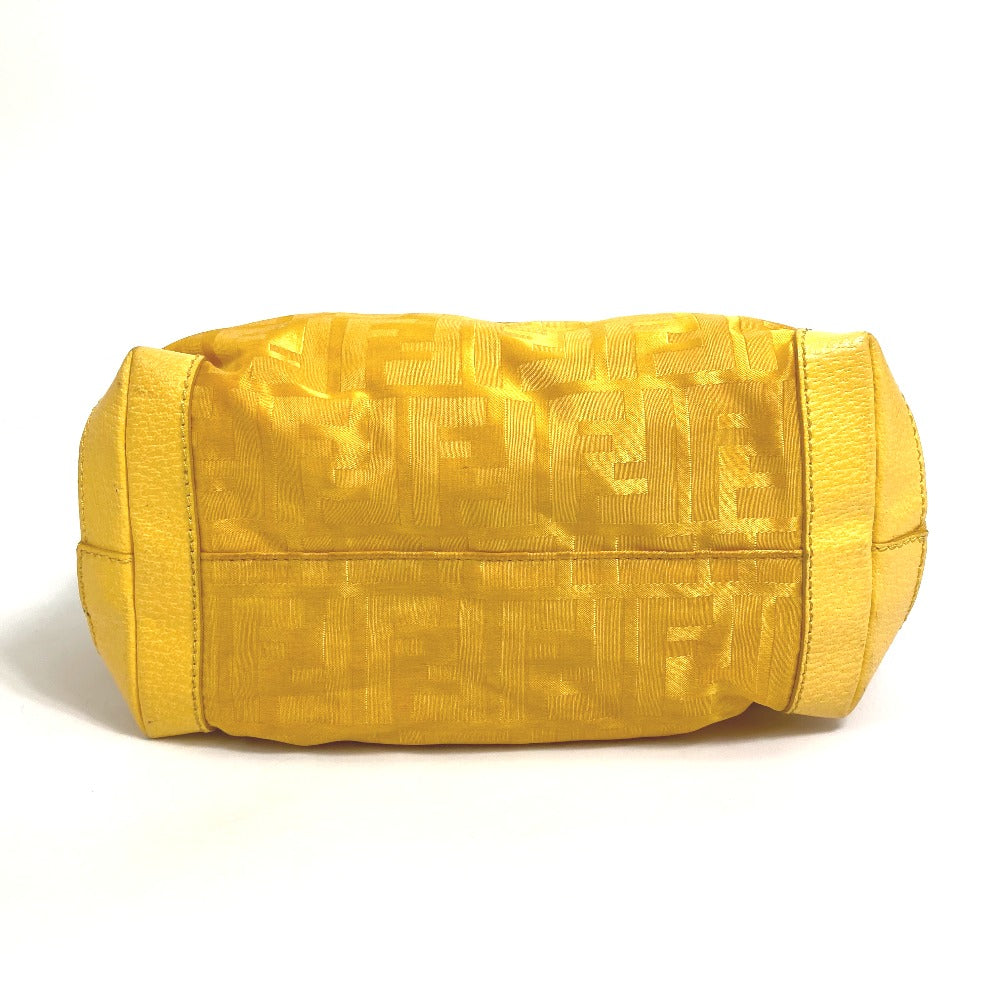 FENDI Handbag 8BH142 Nylon yellow FF Zucca Women Used Authentic