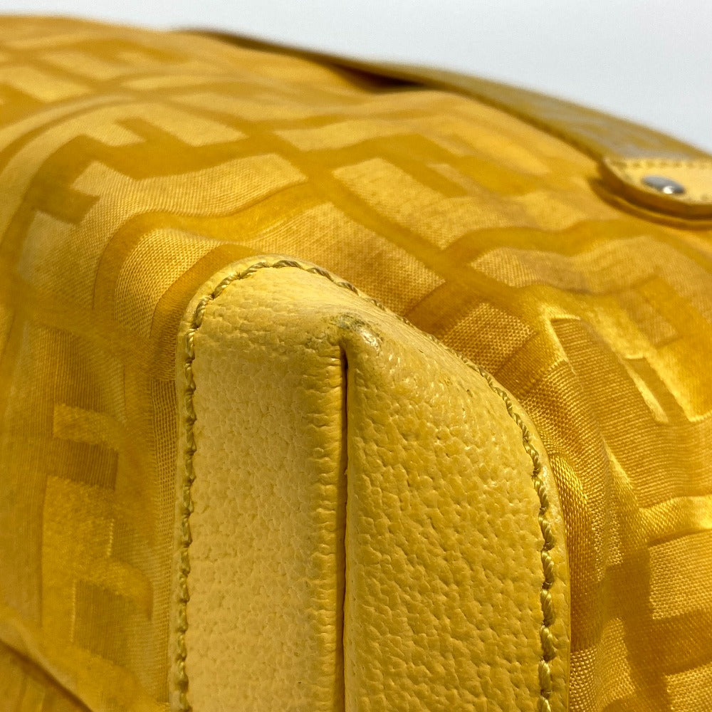 FENDI Handbag 8BH142 Nylon yellow FF Zucca Women Used Authentic
