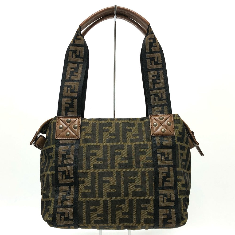 FENDI Handbag 7VS078 canvas Brown FF logo Zucca