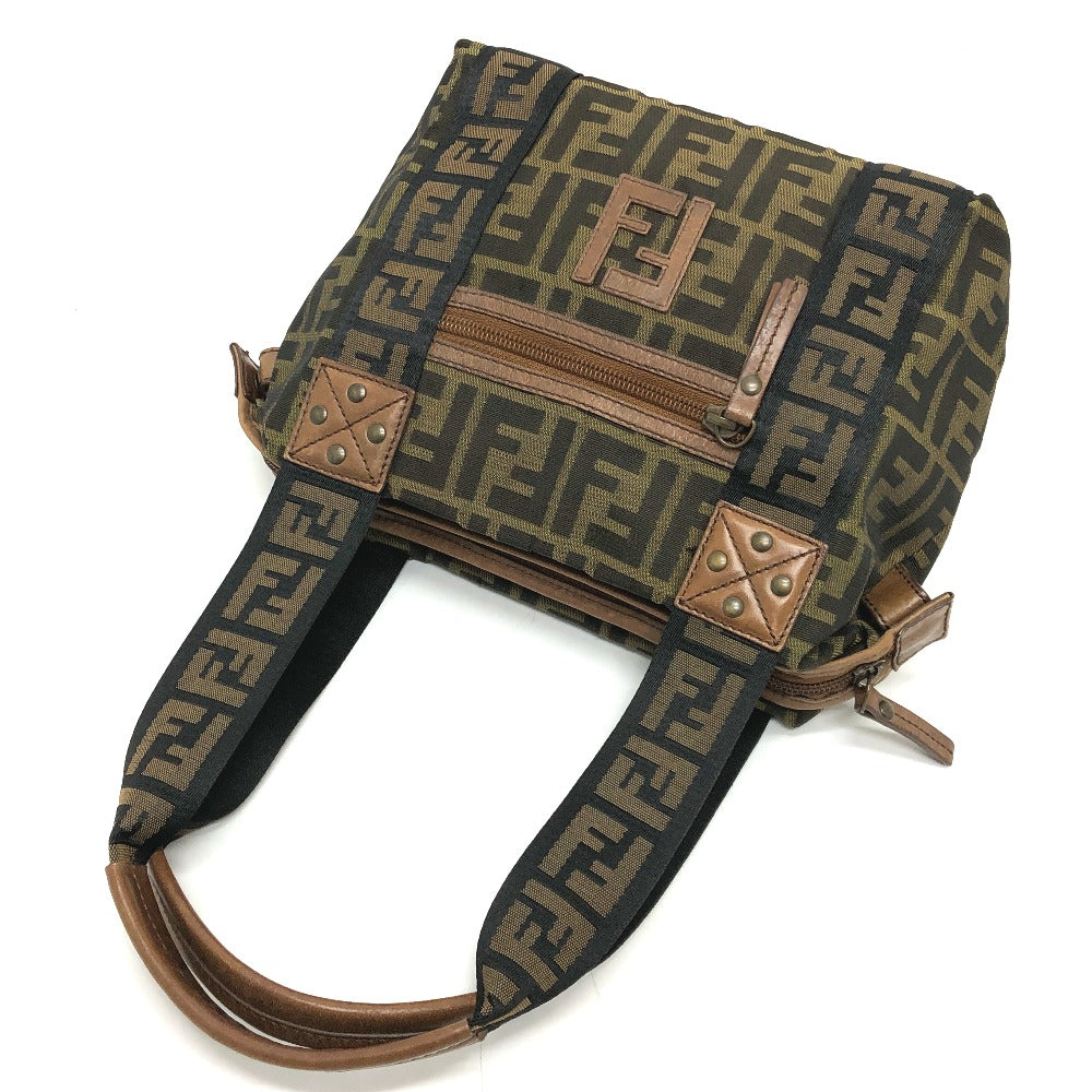 FENDI Handbag 7VS078 canvas Brown FF logo Zucca