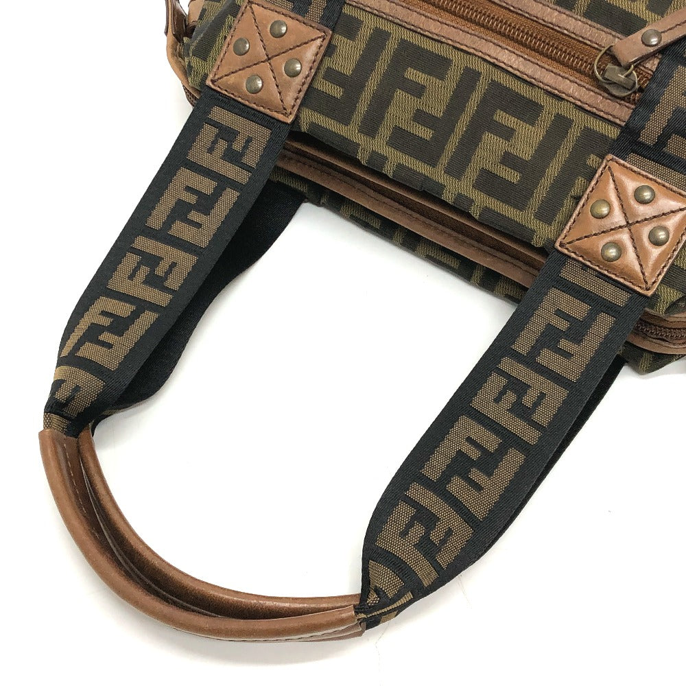 FENDI Handbag 7VS078 canvas Brown FF logo Zucca