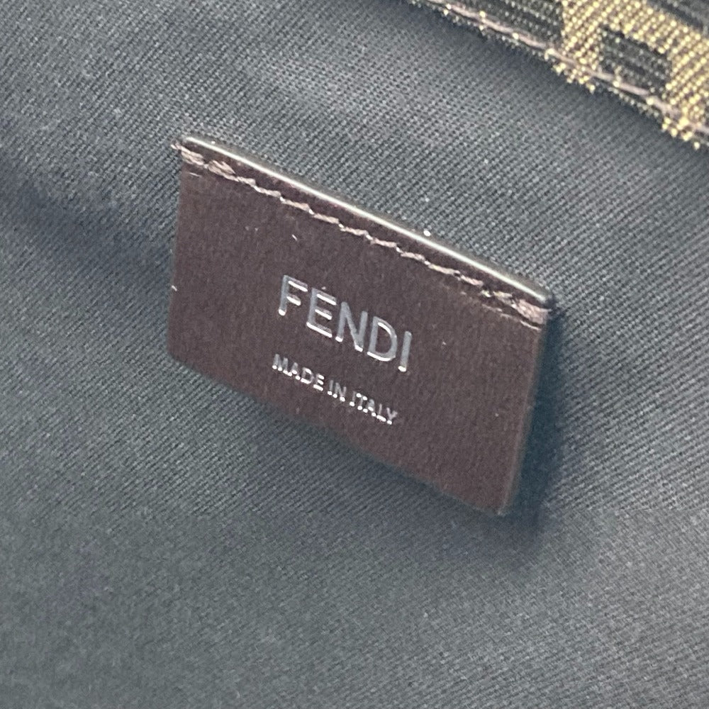 FENDI Tote Bag 7VA390 Canvas / leather Brown Crossbody Zucca Shopping Bag mens Used Authentic