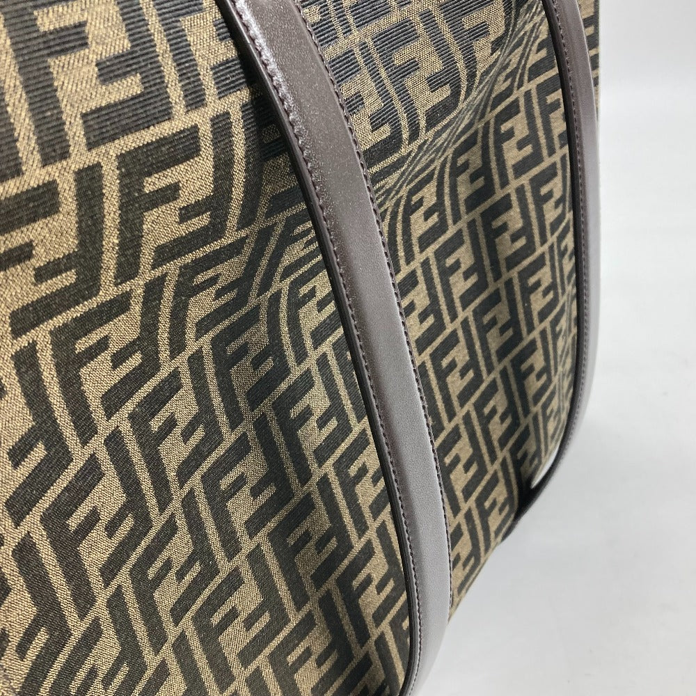 FENDI Tote Bag 7VA390 Canvas / leather Brown Crossbody Zucca Shopping Bag mens Used Authentic