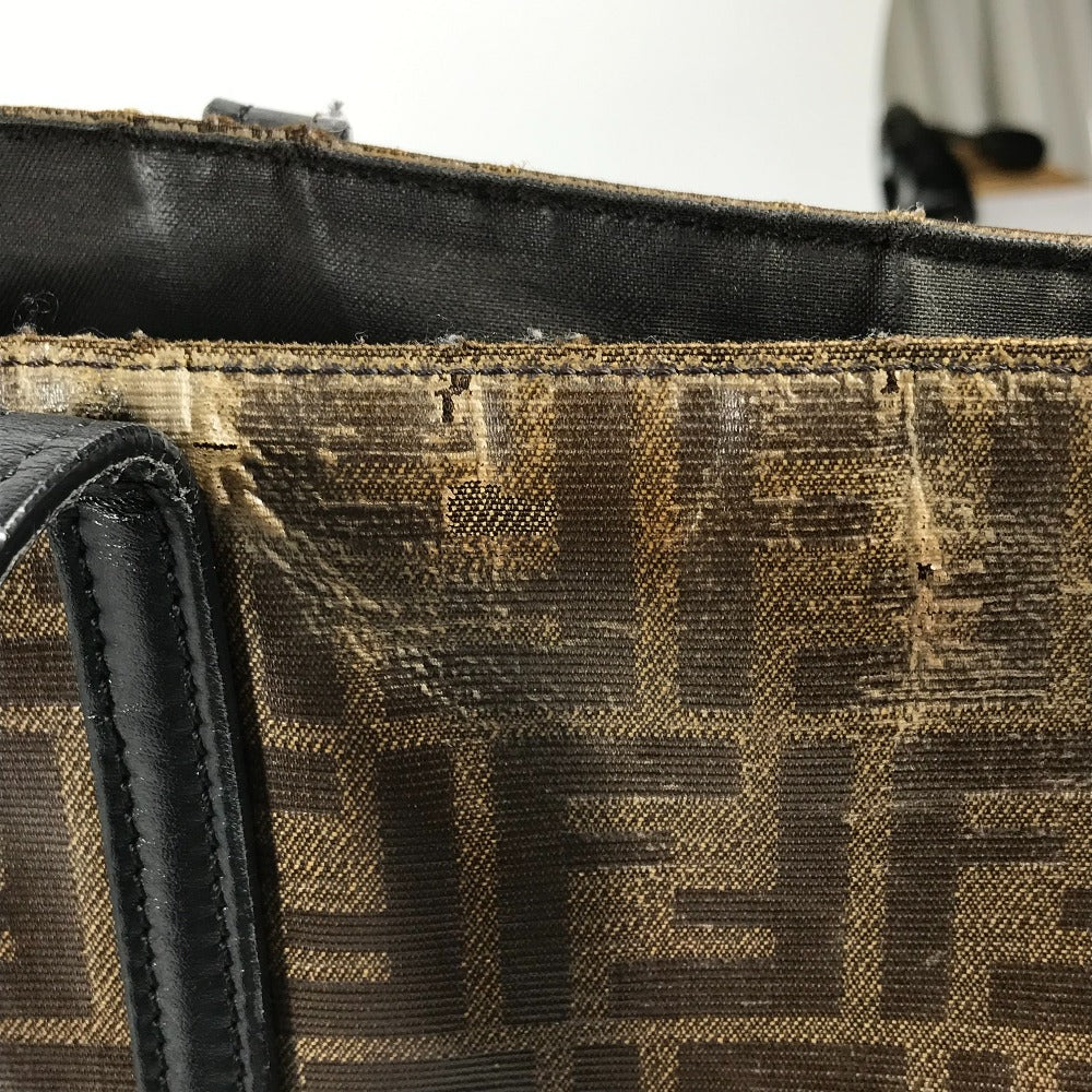 FENDI Tote Bag 8BH348 PVC, Leather Brown Zucca