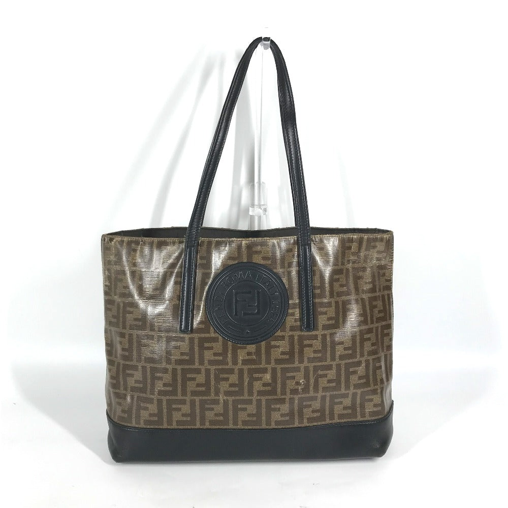 FENDI Tote Bag 8BH348 PVC, Leather Brown Zucca