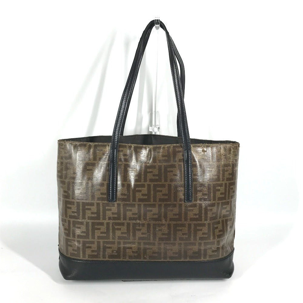 FENDI Tote Bag 8BH348 PVC, Leather Brown Zucca
