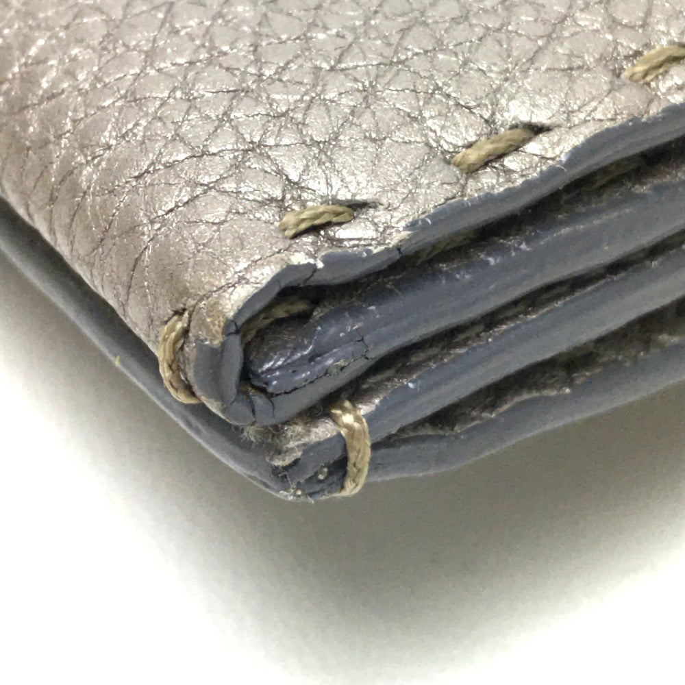 FENDI Long Wallet Purse 8M0144 leather gray Celeria Roman leather