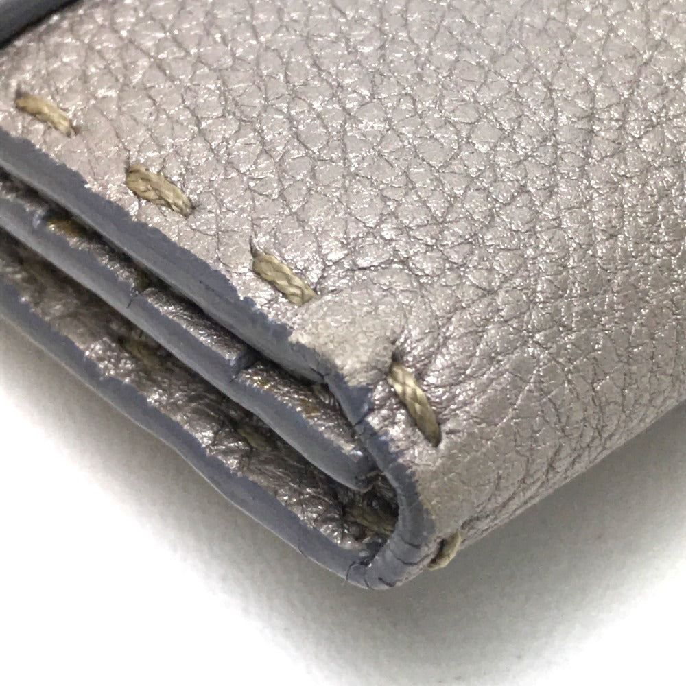 FENDI Long Wallet Purse 8M0144 leather gray Celeria Roman leather
