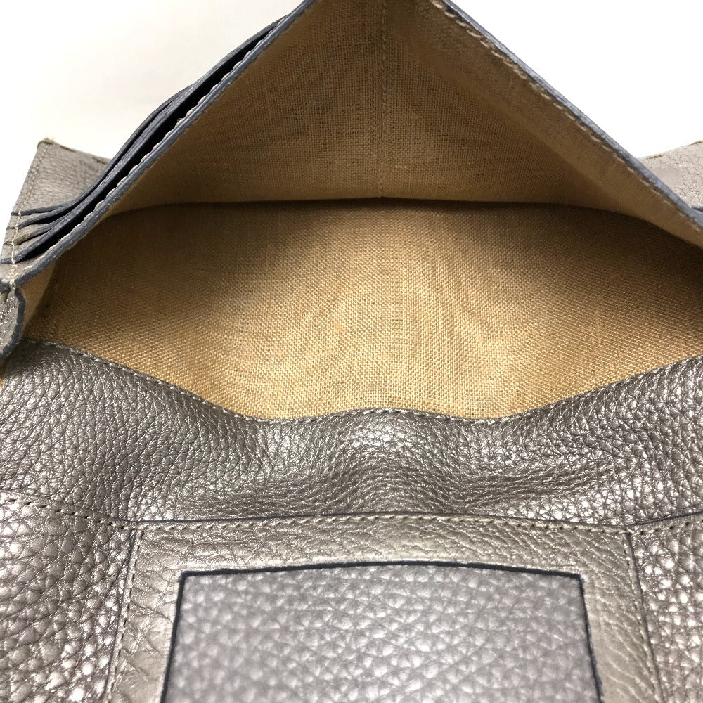 FENDI Long Wallet Purse 8M0144 leather gray Celeria Roman leather