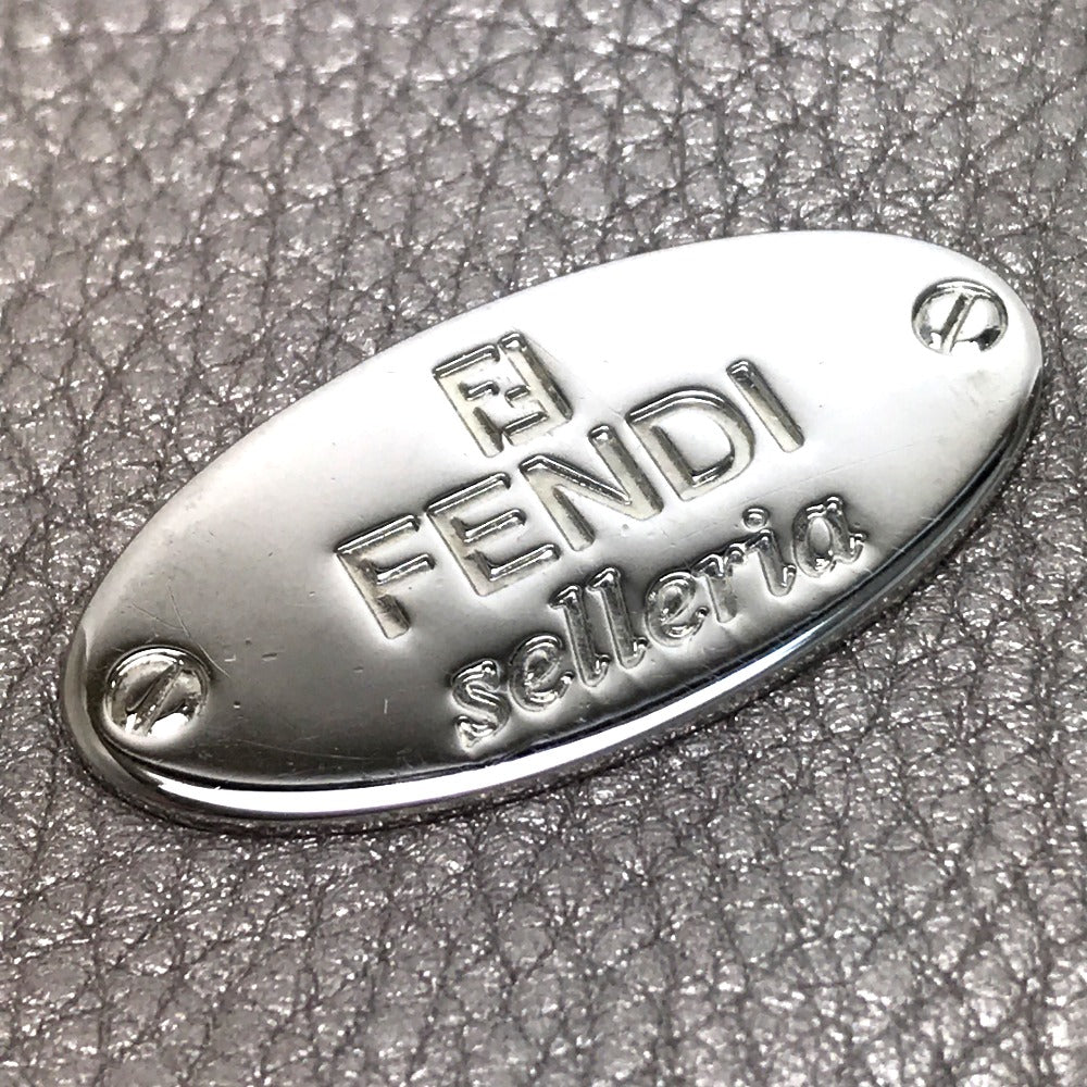 FENDI Long Wallet Purse 8M0144 leather gray Celeria Roman leather