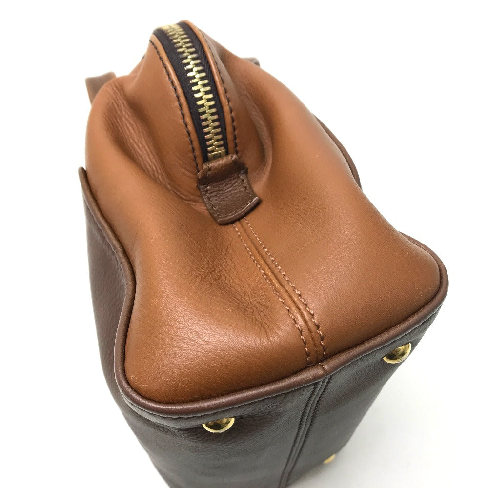 FENDI Handbag 8BL117 leather Brown chameleon Women Used Authentic