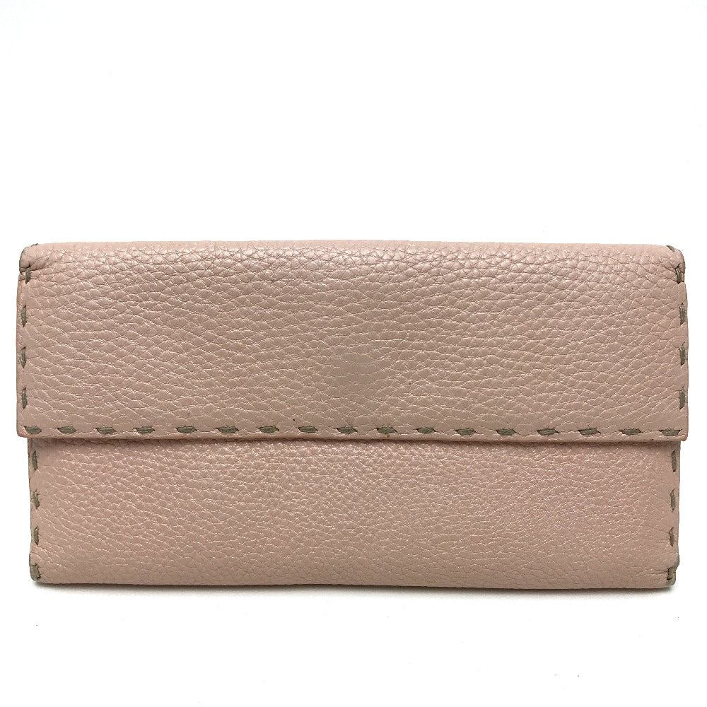 FENDI Long Wallet Purse 8M0144 leather pink Celeria Roman leather