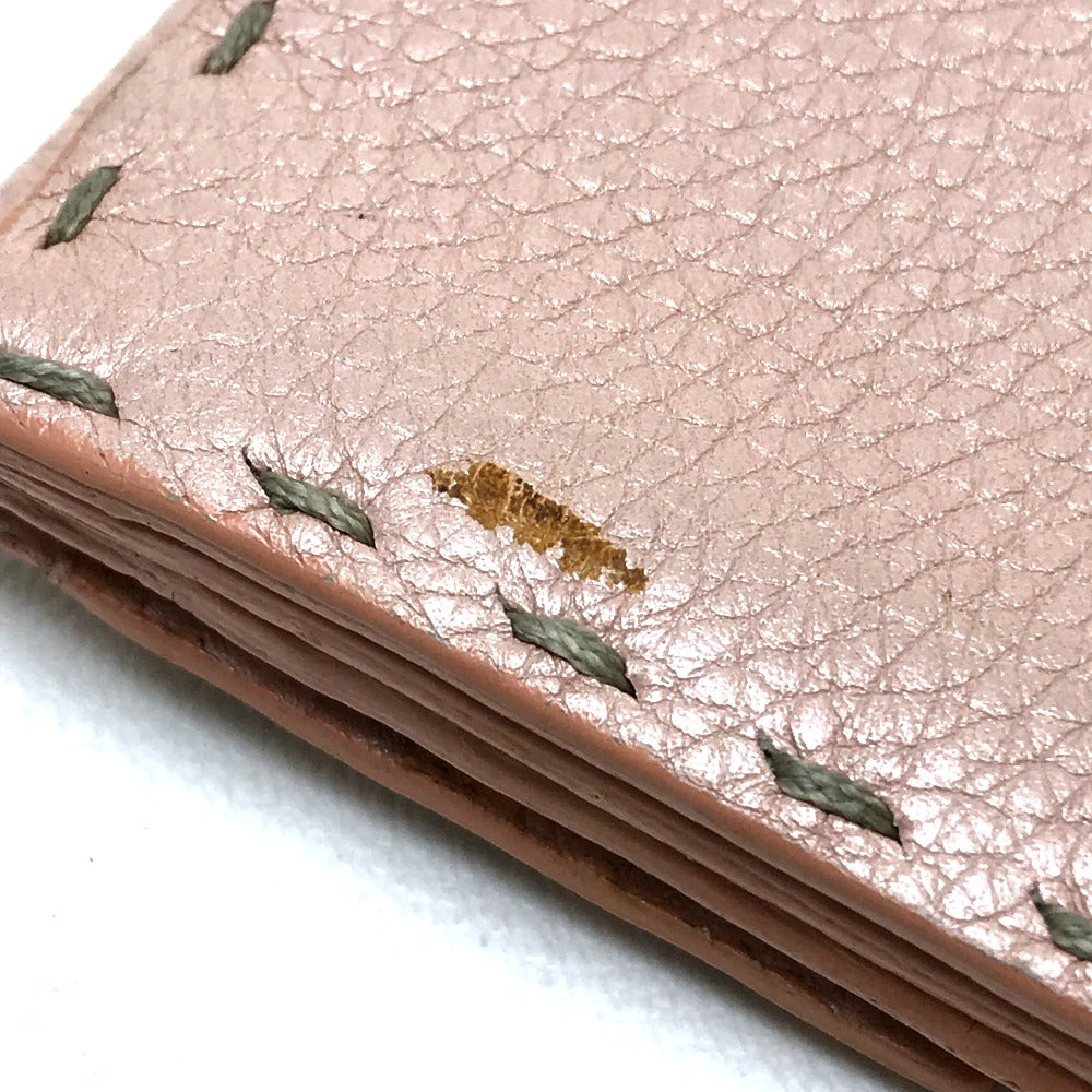 FENDI Long Wallet Purse 8M0144 leather pink Celeria Roman leather