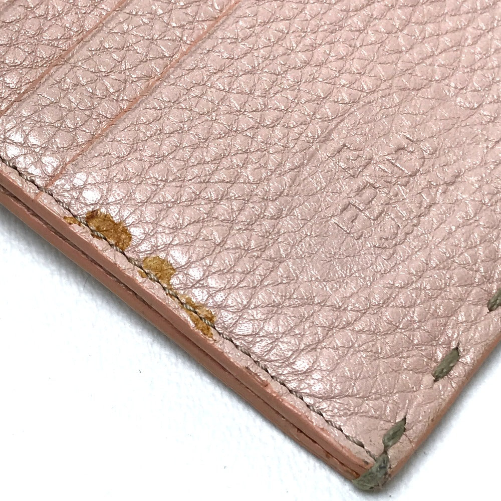 FENDI Long Wallet Purse 8M0144 leather pink Celeria Roman leather