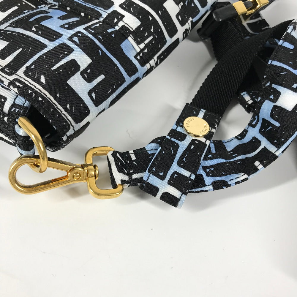FENDI Shoulder Bag 8BR784 Nylon blue Joshua Vides Collaboration Zucca Baguette Mini mens Used Authentic