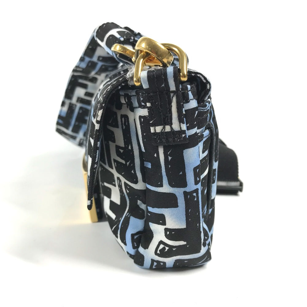 FENDI Shoulder Bag 8BR784 Nylon blue Joshua Vides Collaboration Zucca Baguette Mini mens Used Authentic