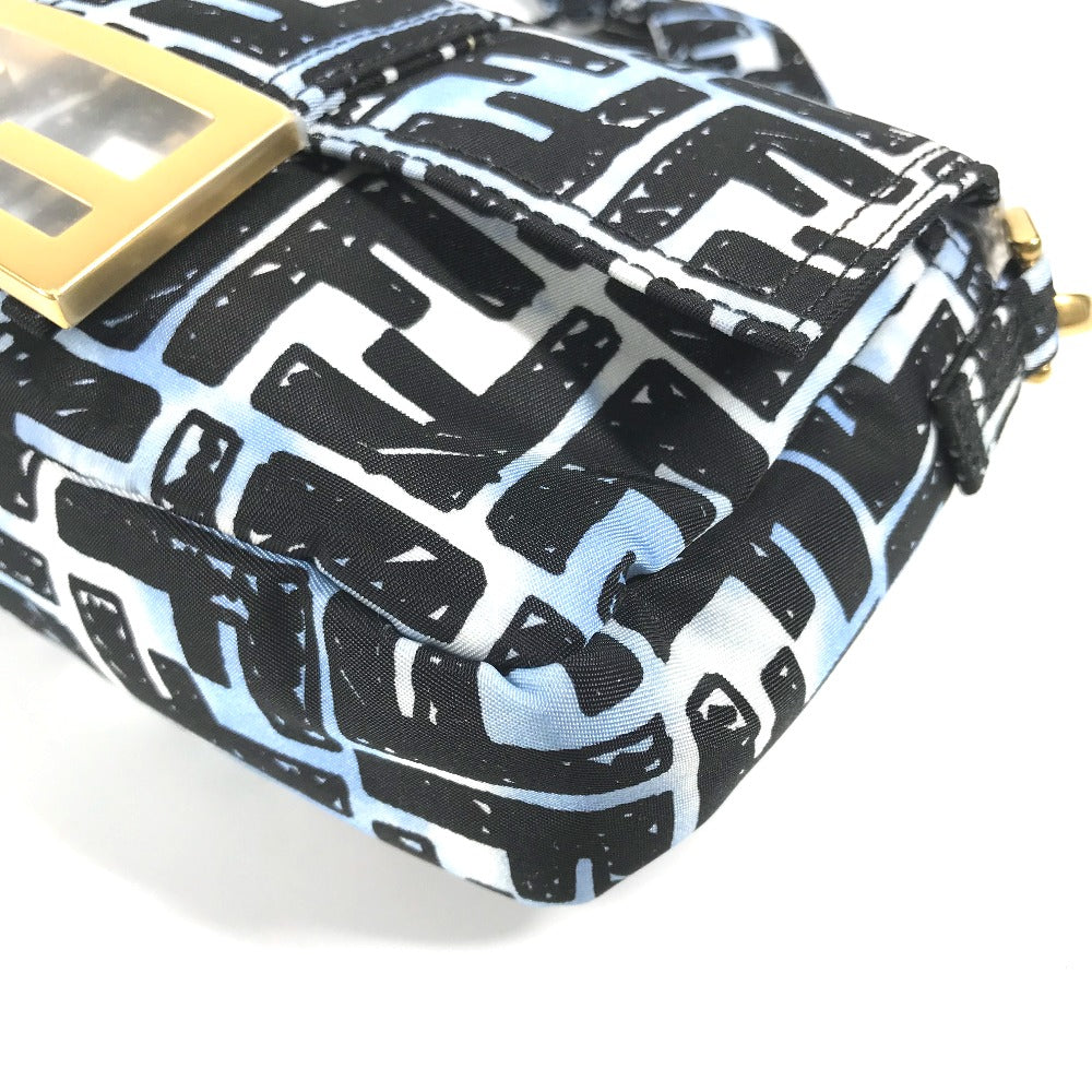FENDI Shoulder Bag 8BR784 Nylon blue Joshua Vides Collaboration Zucca Baguette Mini mens Used Authentic
