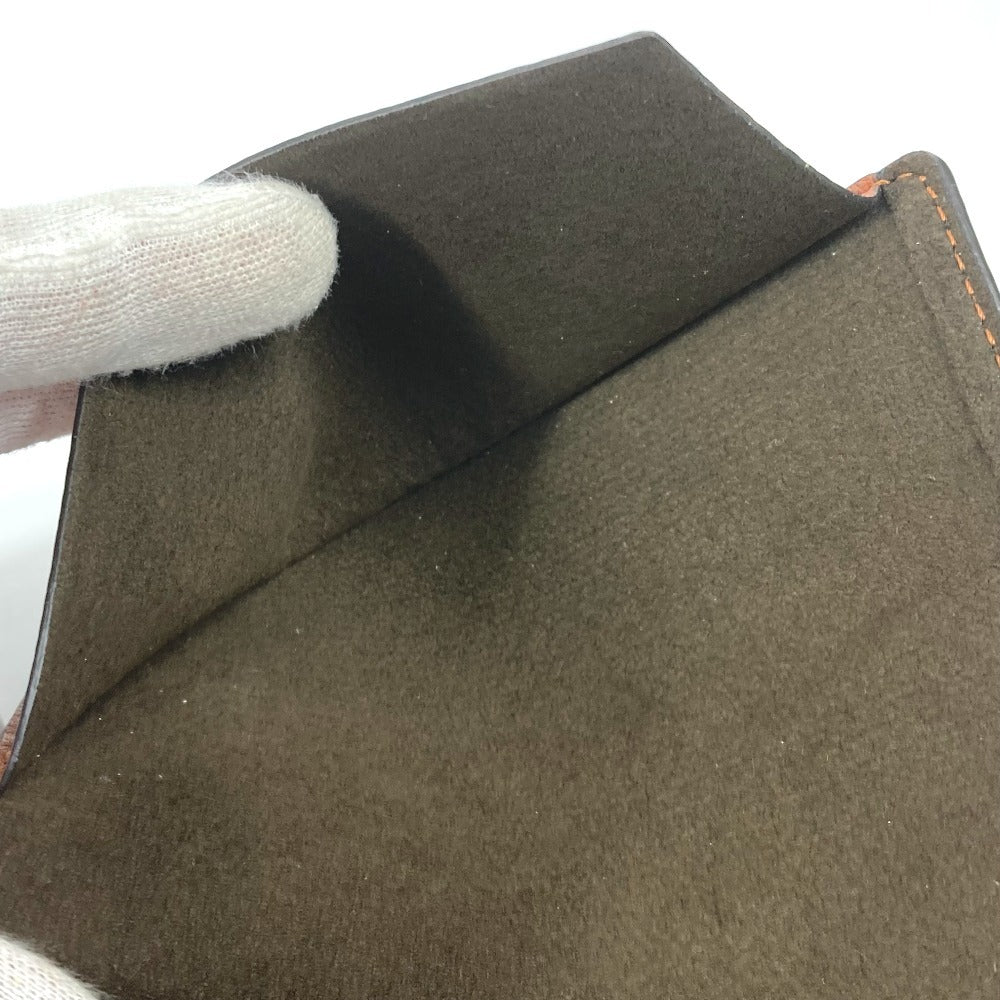 FENDI passport case leather Brown logo