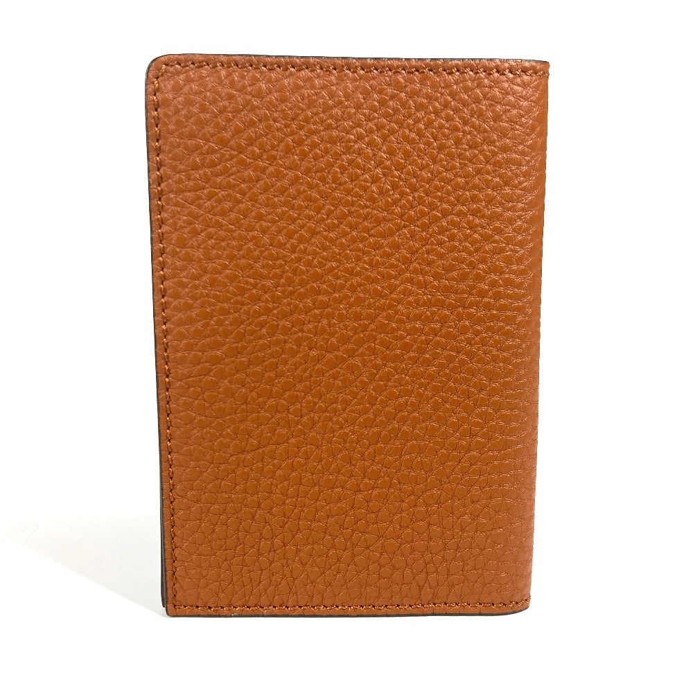 FENDI passport case leather Brown logo