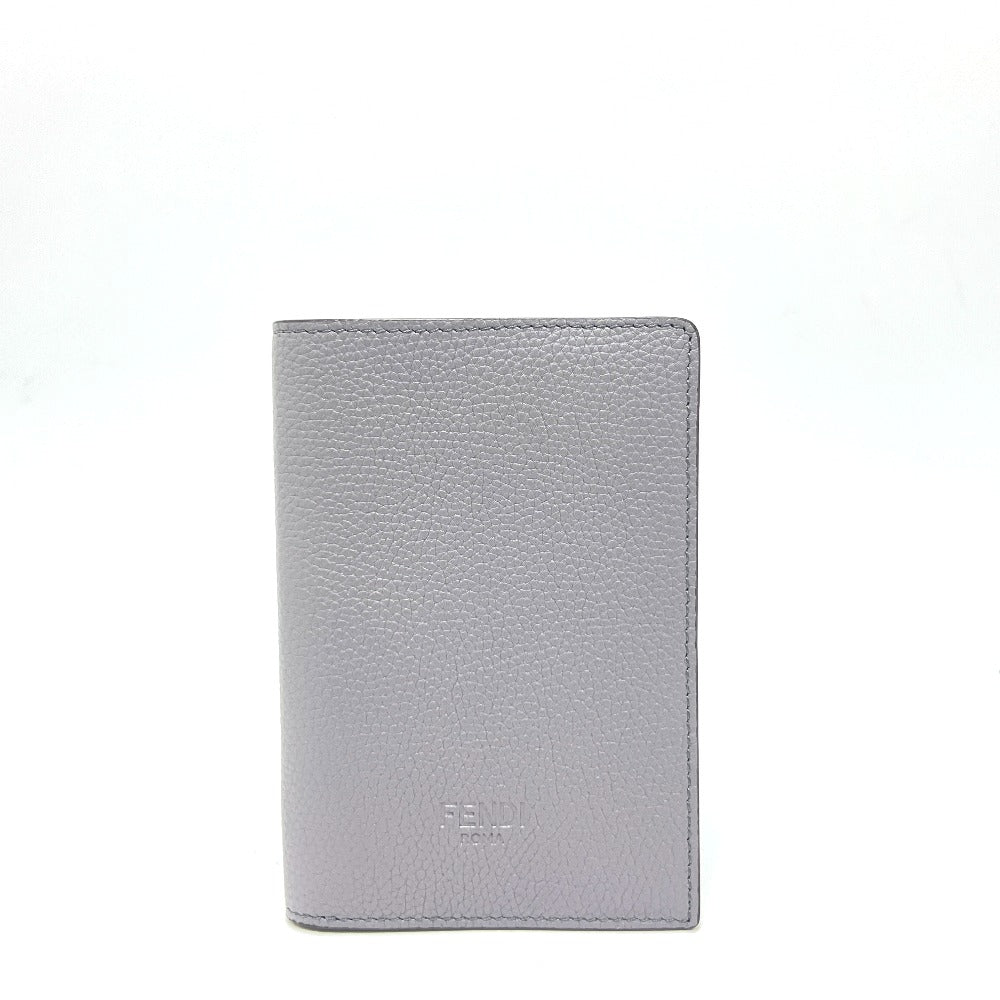 FENDI passport case 7AS378 leather gray logo