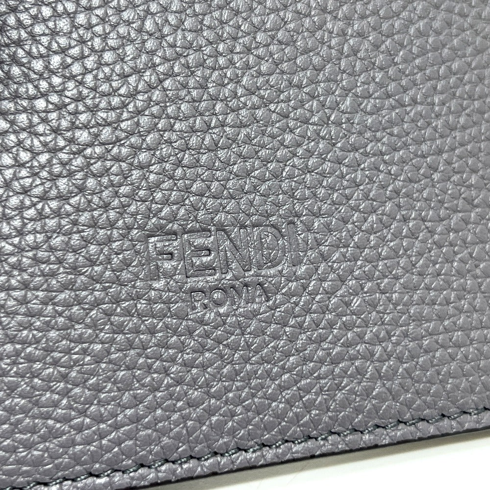 FENDI passport case 7AS378 leather gray logo