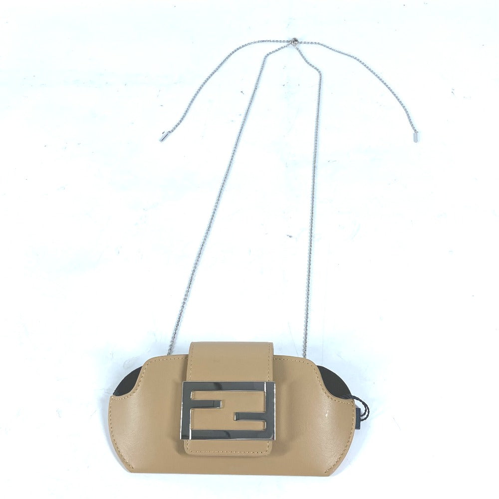FENDI Other accessories 7AS069 leather beige FF logo sunglasses case