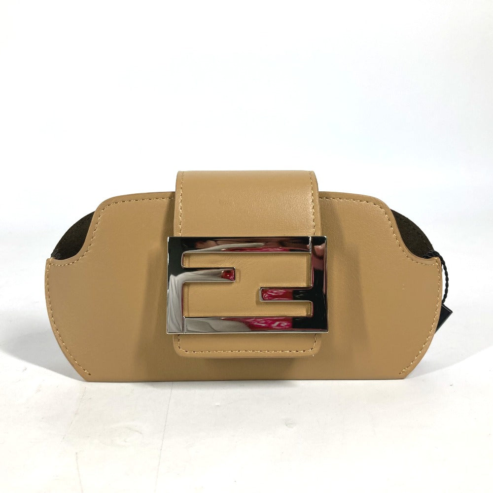 FENDI Other accessories 7AS069 leather beige FF logo sunglasses case