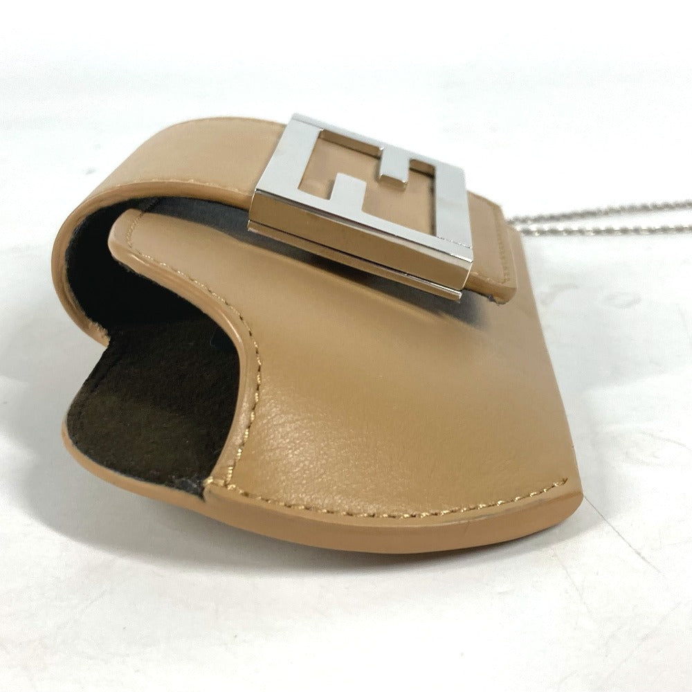 FENDI Other accessories 7AS069 leather beige FF logo sunglasses case