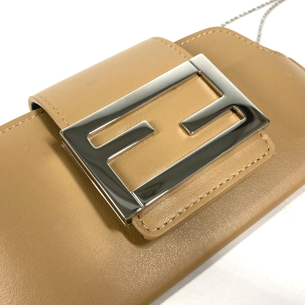 FENDI Other accessories 7AS069 leather beige FF logo sunglasses case