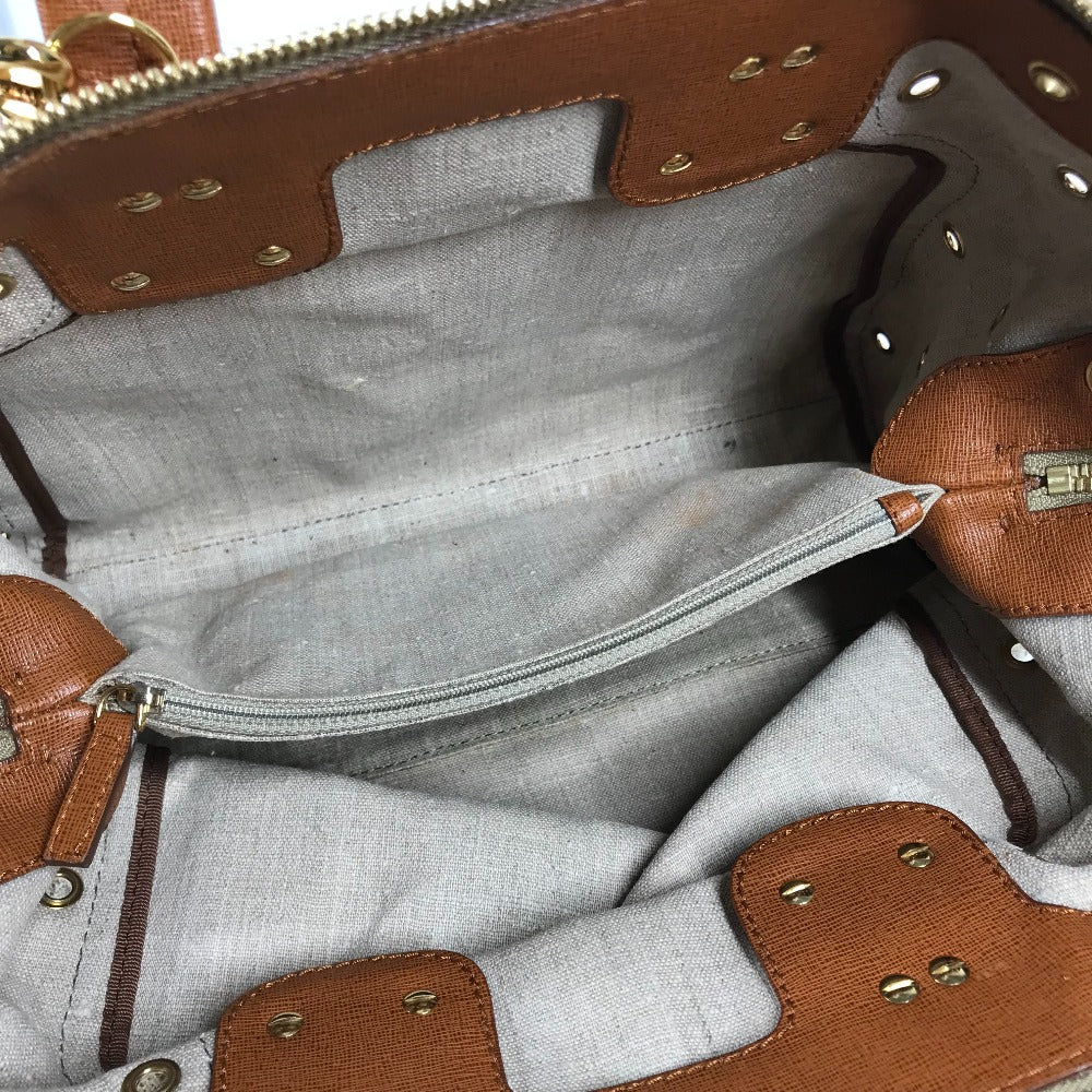 FENDI Handbag 8BL114 Leather / canvas beige Bag chameleon