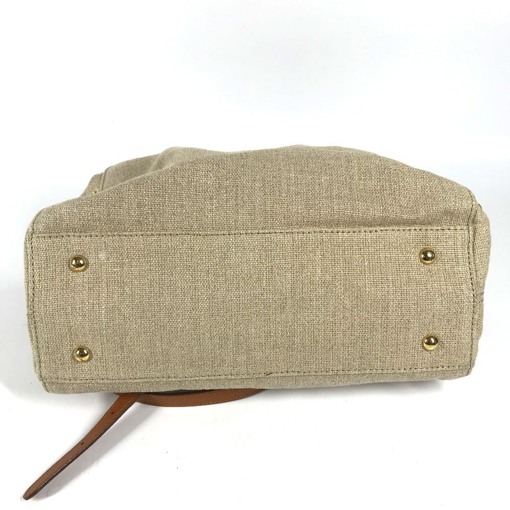 FENDI Handbag 8BL114 Leather / canvas beige Bag chameleon
