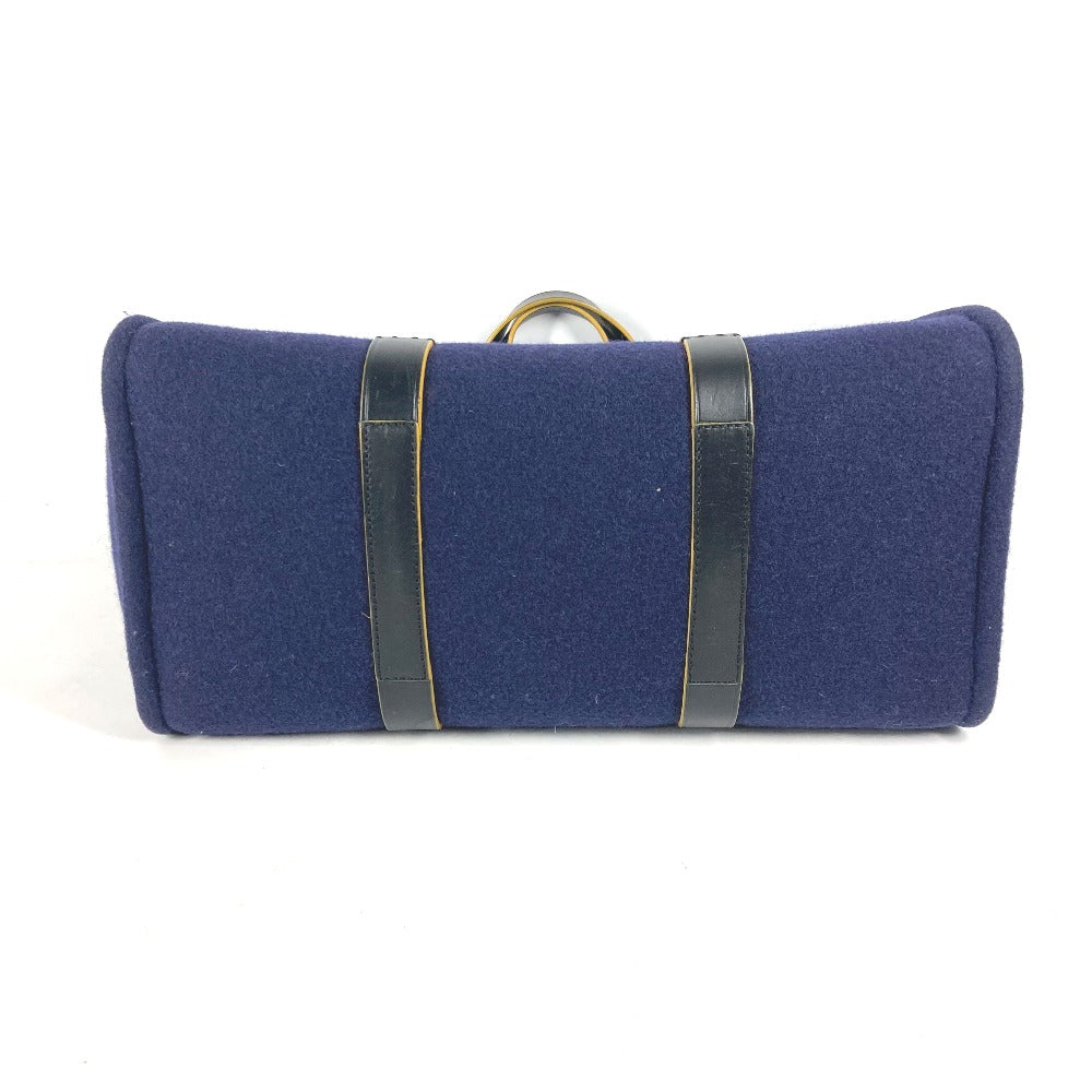 FENDI Tote Bag 7VA390 wool Navy Shoulder Tote mens Used Authentic