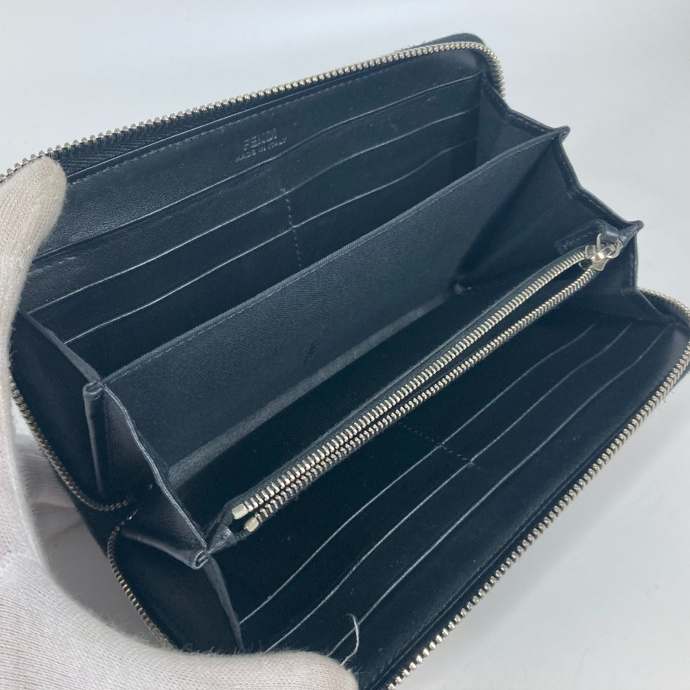 FENDI Long Wallet Purse 8M0299 leather black Long wallet Studs