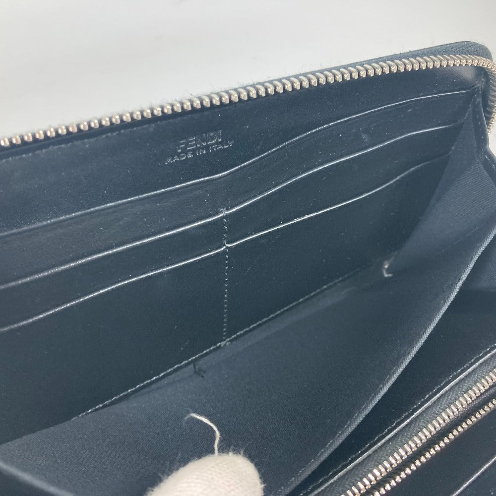 FENDI Long Wallet Purse 8M0299 leather black Long wallet Studs