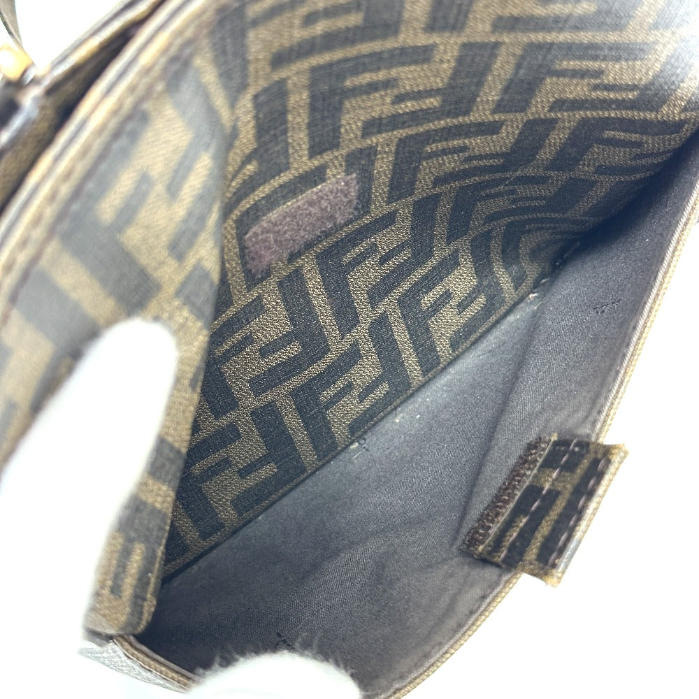FENDI Shoulder Bag 7VA214 PVC Brown Zucca Pattern