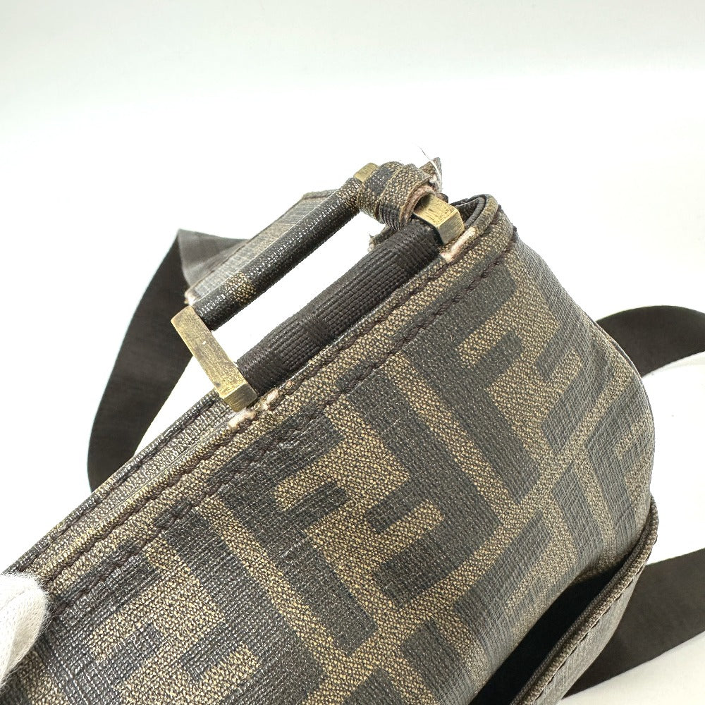 FENDI Shoulder Bag 7VA214 PVC Brown Zucca Pattern