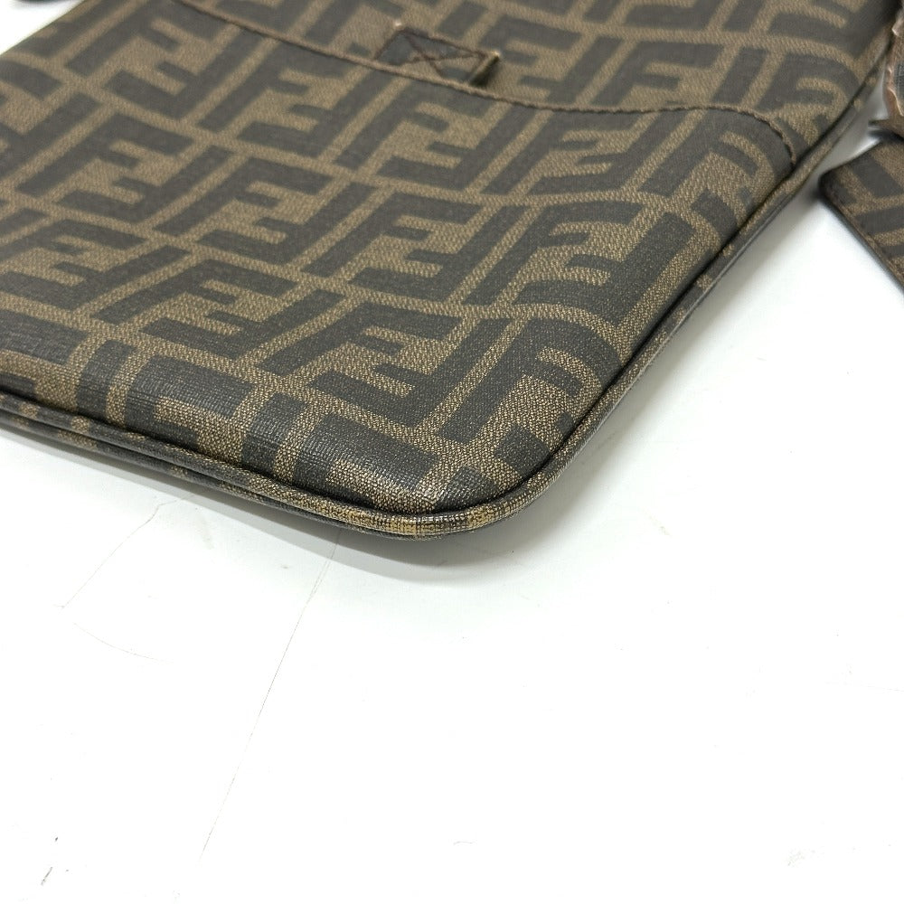FENDI Shoulder Bag 7VA214 PVC Brown Zucca Pattern