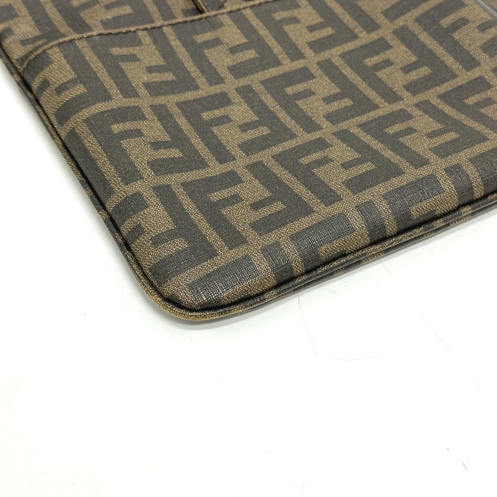 FENDI Shoulder Bag 7VA214 PVC Brown Zucca Pattern