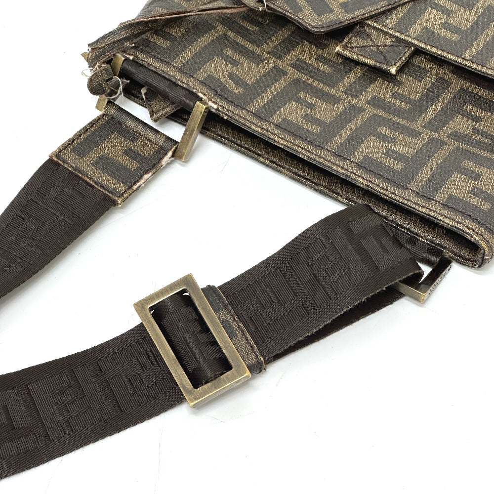 FENDI Shoulder Bag 7VA214 PVC Brown Zucca Pattern