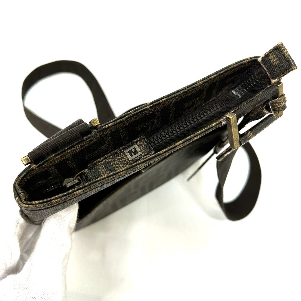 FENDI Shoulder Bag 7VA214 PVC Brown Zucca Pattern