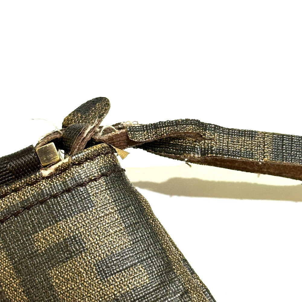 FENDI Shoulder Bag 7VA214 PVC Brown Zucca Pattern