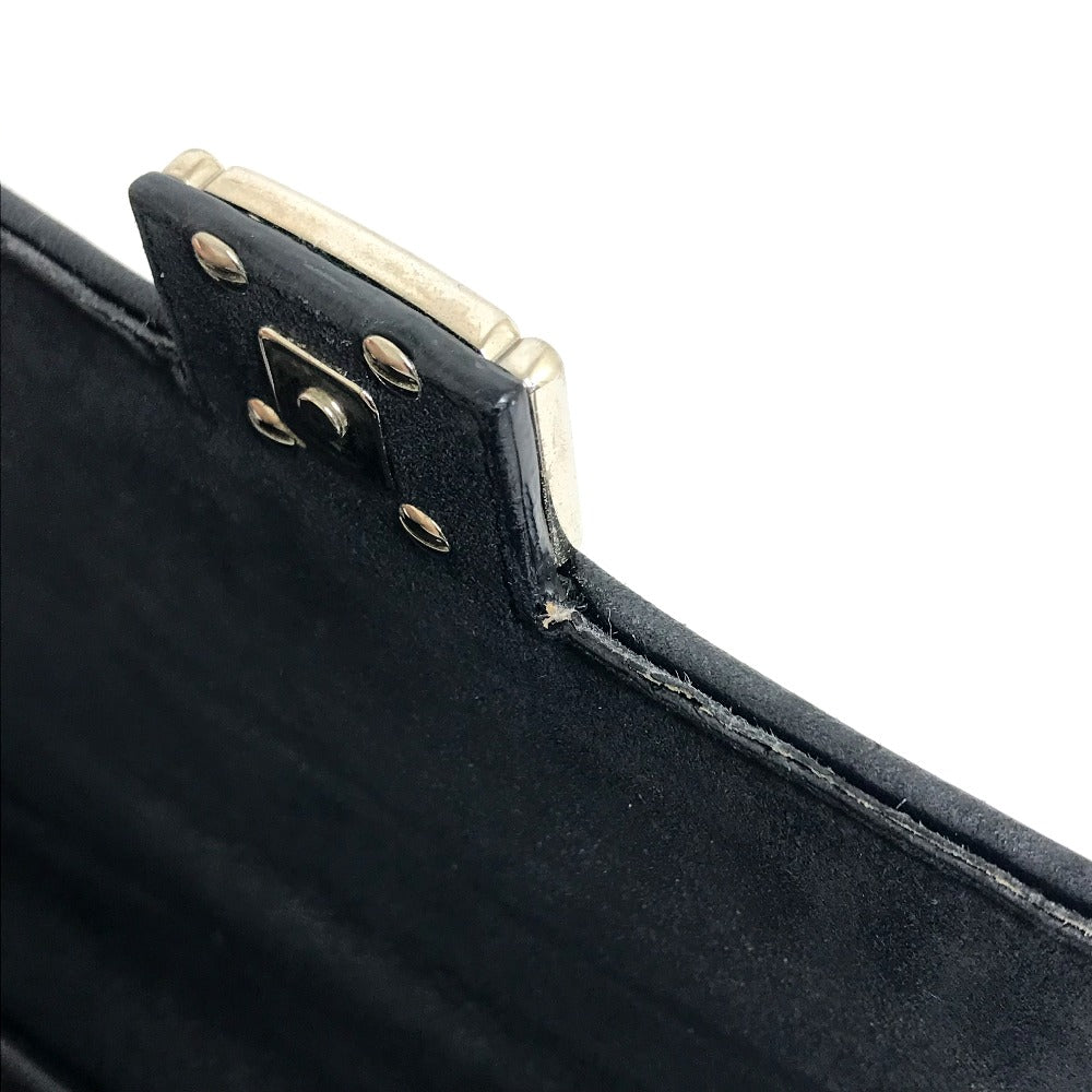 FENDI Shoulder Bag 8M0371 leather black Pochette Crossbody Double micro baguette Women Used Authentic